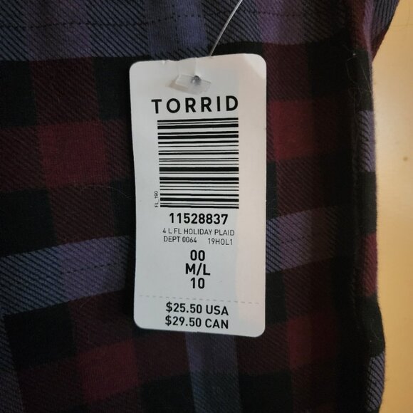 Torrid- Holiday Plaid Ponte Slim Fix Pixie Legging - Size 10, 00, M/L - Picture 3 of 3